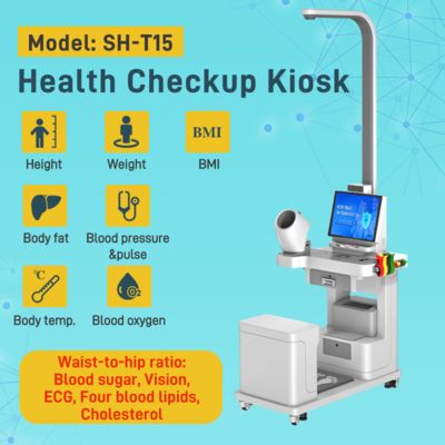 SH-T15 All-in-One Self-service Health Checkup Machine OEM Medical Interactive Health Kiosk
