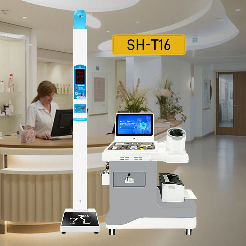 Interactive Health Kiosk with Weighing Scales Providing Customizable Health Assessments Machine