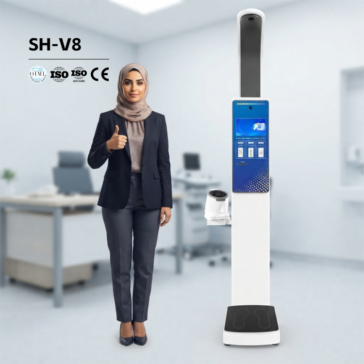 Advanced 10.2 Inch Touch Screen Customizable Personal Scale Self-Service Kiosk Health Blood Pressure Weight Height Monitor Height Weight Blood Pressure Machine